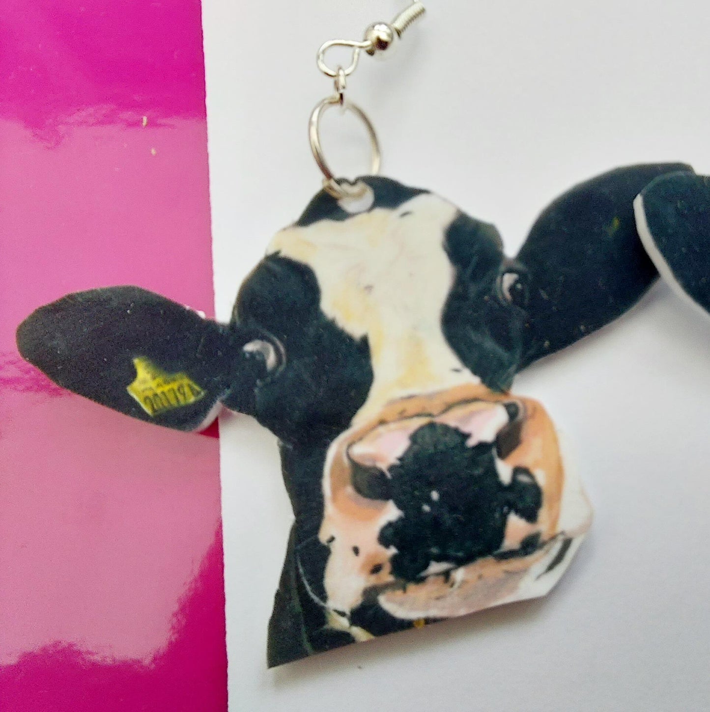 Bespoke farm themed Cow earrings with sterling silver hooks- choice of designs- Holstein- Cow earrings- Dairy cow