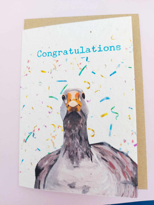 PLANTABLE Funny  Congratulations card- Geese Seed Cards  - Eco and VEGAN friendly Wildflower cards - Seed paper cards  - Plantable congratulations card