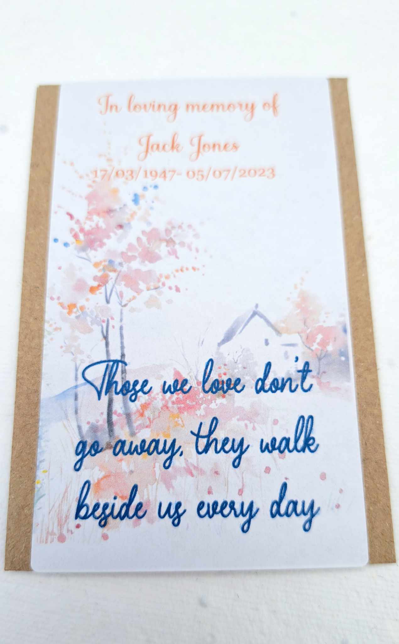 Funeral Favours Personalised - Remember me tea bag favours - cup of tea- In Loving Memory Funeral Memorial Remembrance - Tea bag included