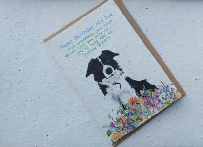 PLANTABLE Funny Birthday Seed Cards-Eco Friendly-Wildflower cards -Seed paper cards-Plantable cards-Funny Card for her-Card for him-Sheepdog