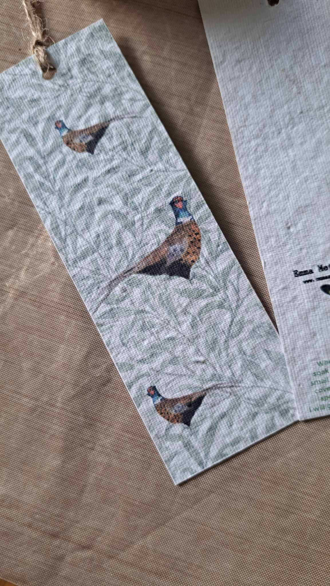 Pack of 2 Plantable Wildflower Bookmarks | Eco-Friendly Gift | Corporate gifts | Emma Metcalf Designs | Sustainable Seed Paper Bookmark