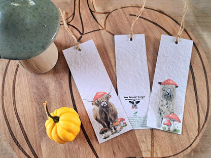 Pack of 2 Plantable Wildflower Bookmarks | Eco-Friendly Gift | Corporate gifts | Emma Metcalf Designs | Sustainable Seed Paper Bookmark