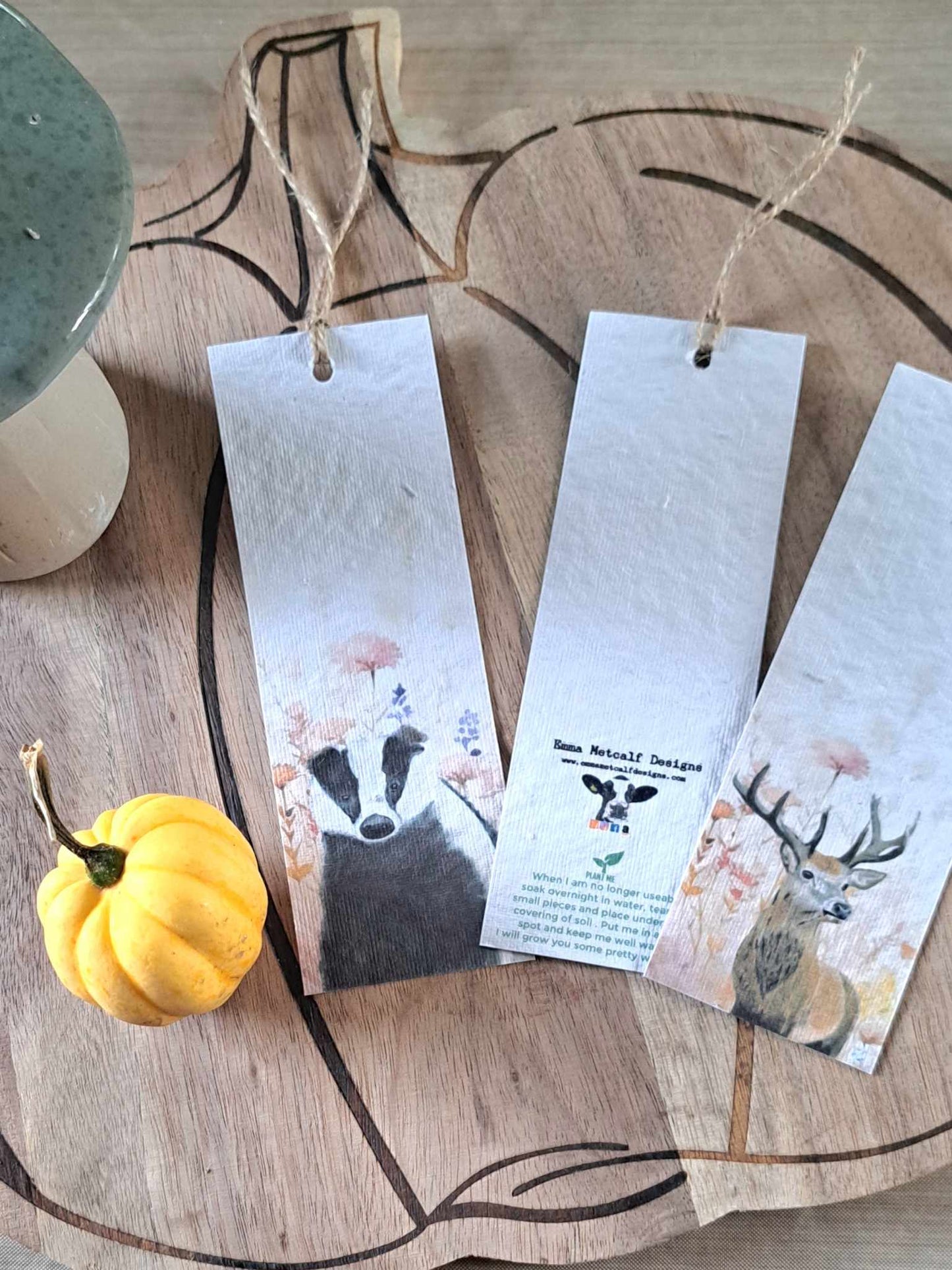 Pack of 2 Plantable Wildflower Bookmarks | Eco-Friendly Gift | Corporate gifts | Emma Metcalf Designs | Sustainable Seed Paper Bookmark