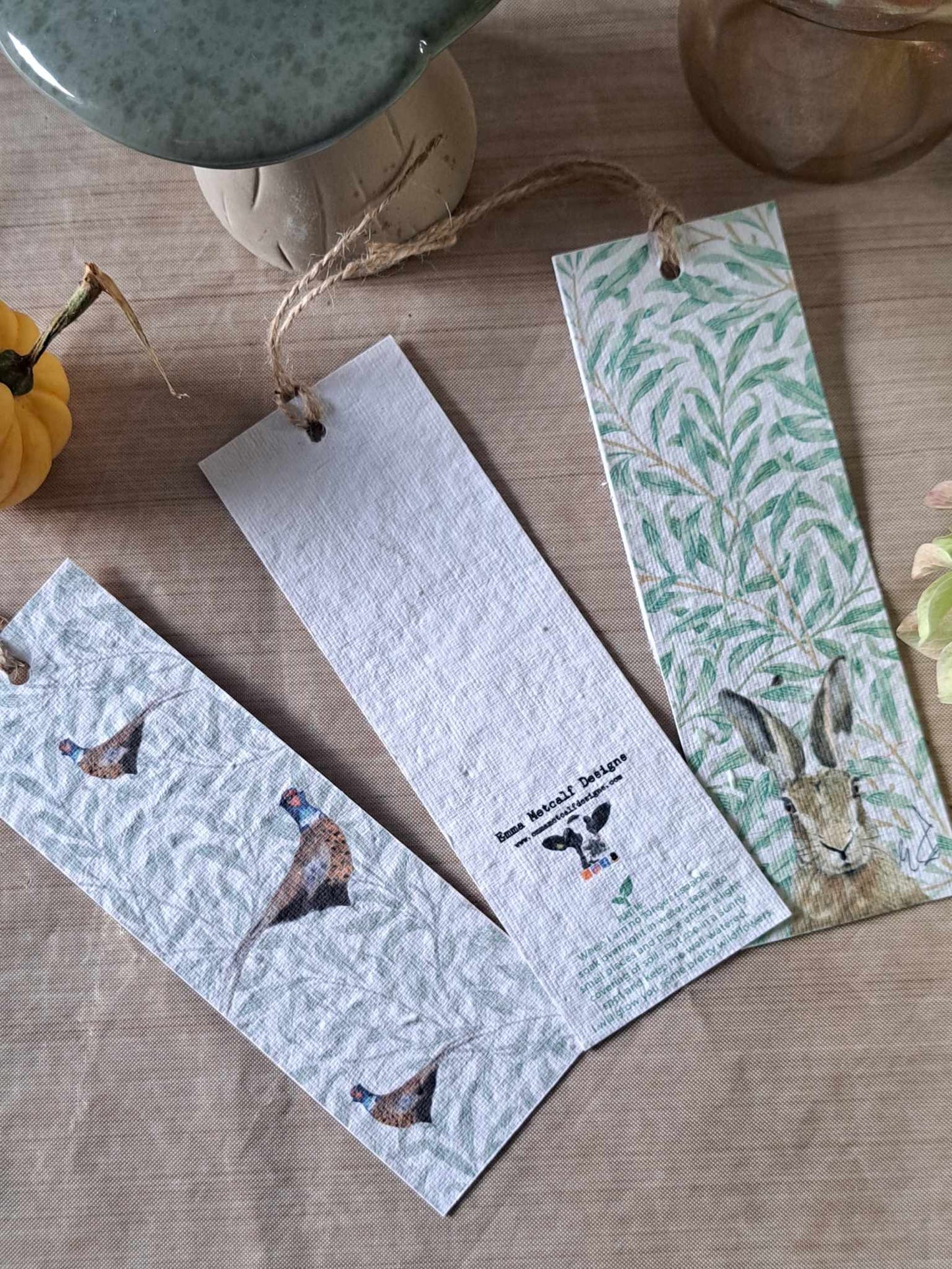 Pack of 2 Plantable Wildflower Bookmarks | Eco-Friendly Gift | Corporate gifts | Emma Metcalf Designs | Sustainable Seed Paper Bookmark