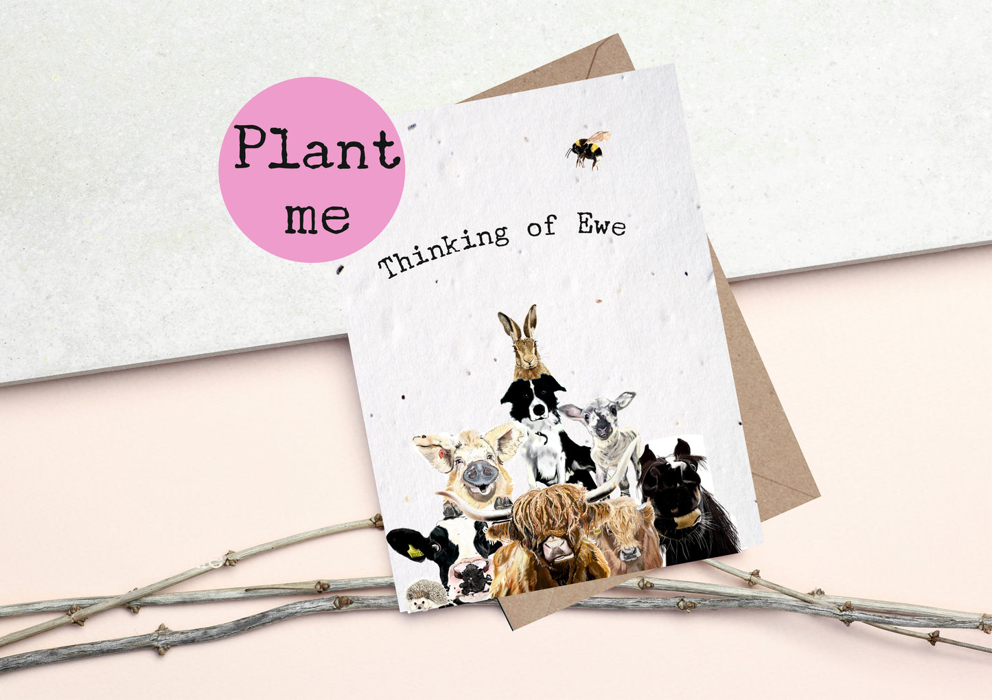 Thinking of you -PLANTABLE Sympathy/ Friendship card- flower Seed Cards- Bee Cards - Wildflower cards -Friendship card- Sympathy card