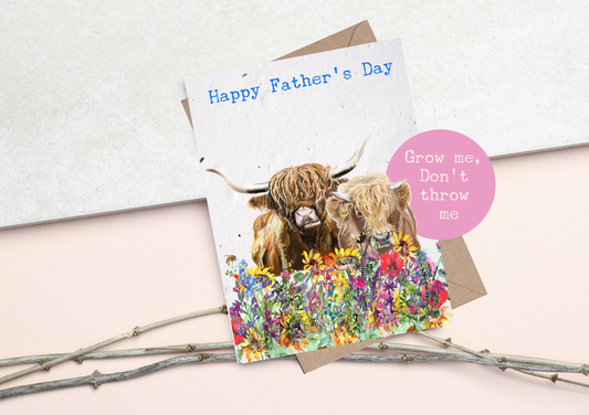 Eco and Vegan friendly plantable Father's day wildflower seed card