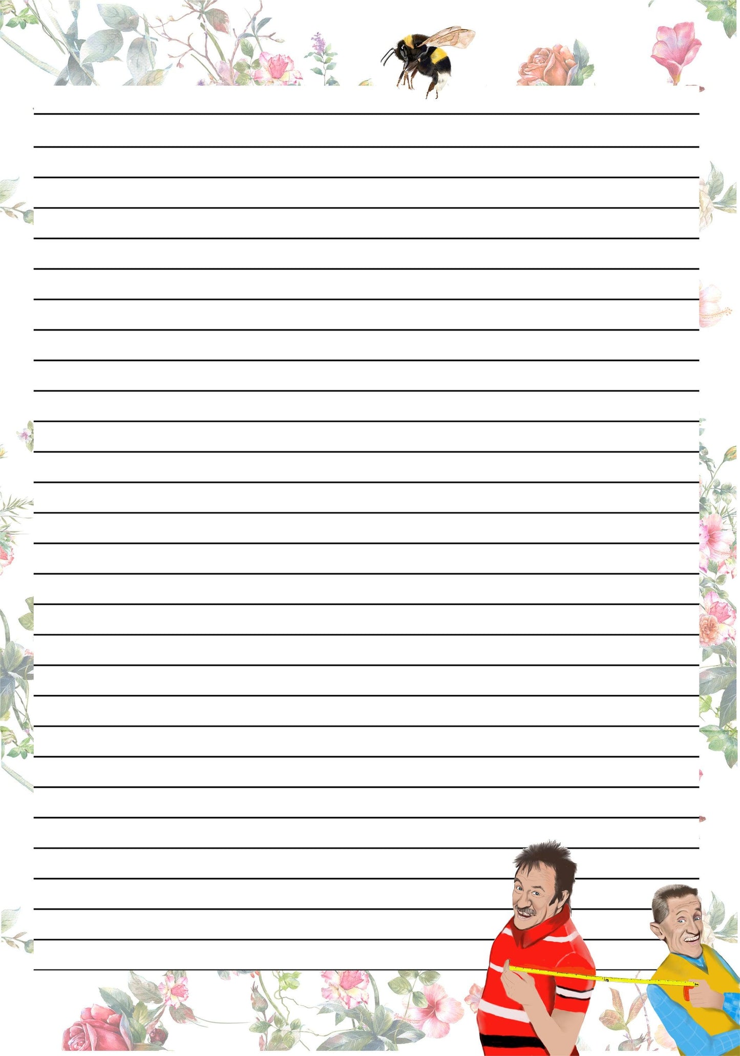 Writing paper Captain Sir Tom lined paper-A5-letter writing set-- Chuckle brothers -Envelopes- Stickers- Letter writing- Penpal