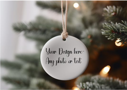 Personalised  Ceramic Photo Bauble -Custom photo gifts -Custom Festive Ornament- Our first Christmas- Babys first Christmas- your photo here