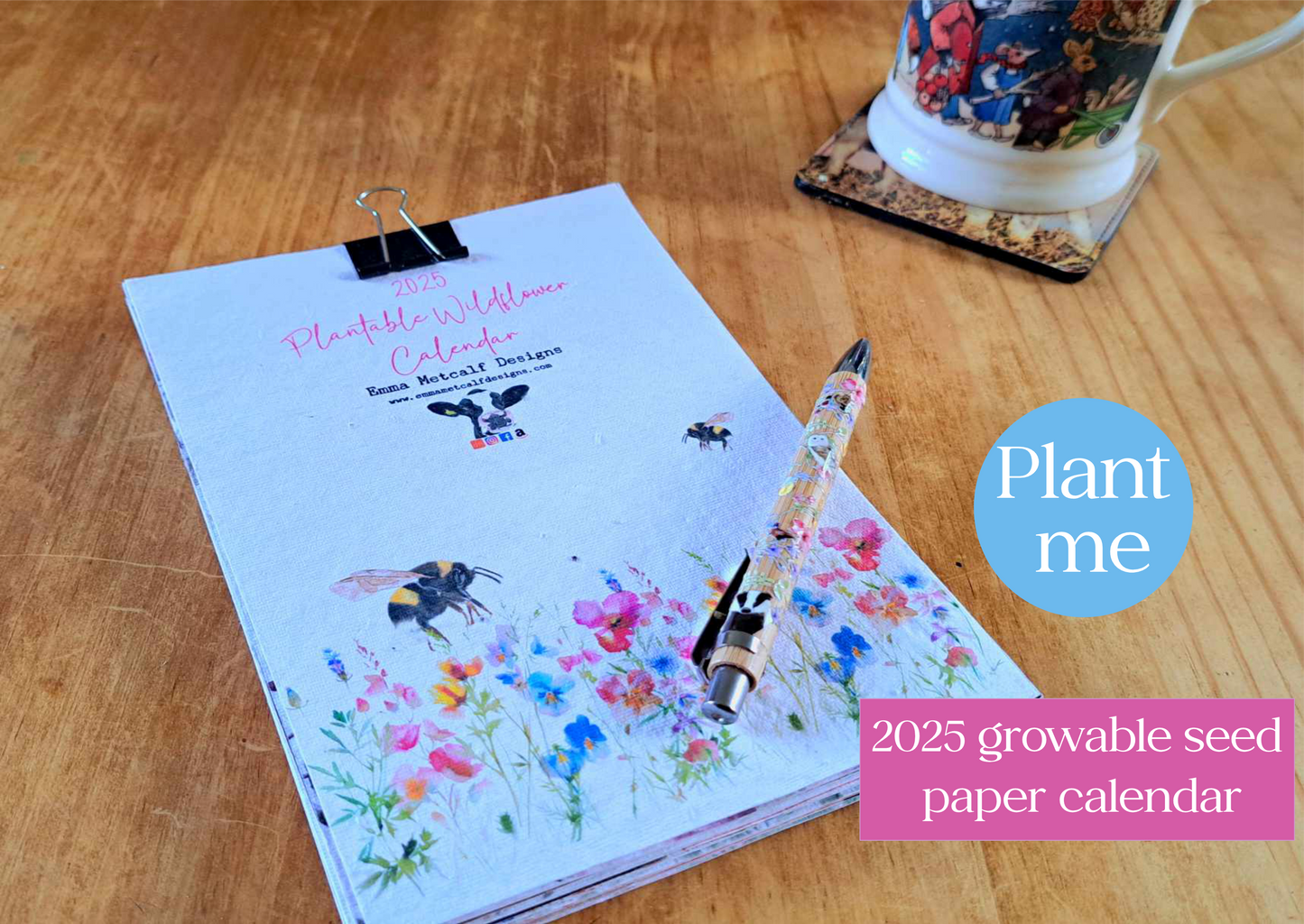 2025 Plantable Seed Calendar Eco-Friendly A5 - Seed Paper- The Growable calendar - Eco Friendly  - Garden lover gift - Christmas gift ideas